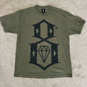 Men's Rebel 8 Olive Graphic Tee with Black Design